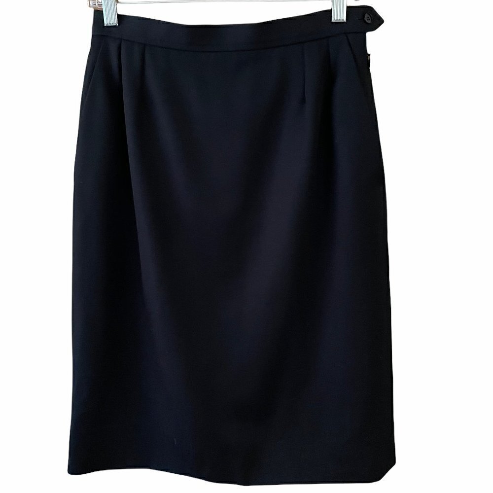 Yves St. Laurent Rive Gauche Vintage 100% Wool Pencil Skirt FR 42/US 8